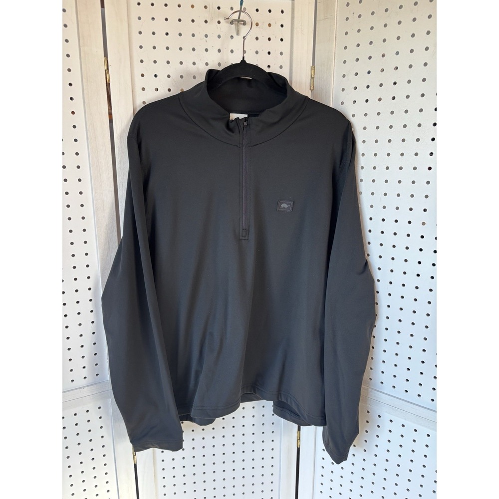 Turtle Fur Adult XL Black 1/4 Zip Mock Pullover Long SLV Fleece Lined Base Layer